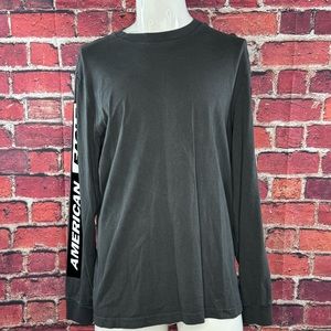 American Eagle Men’s Standard Fit Long Sleeve T-Shirt - Black / White - Size: XL